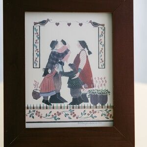 Barbara Bourgeaux Richards Limited edition framed watercolor illustration 1990